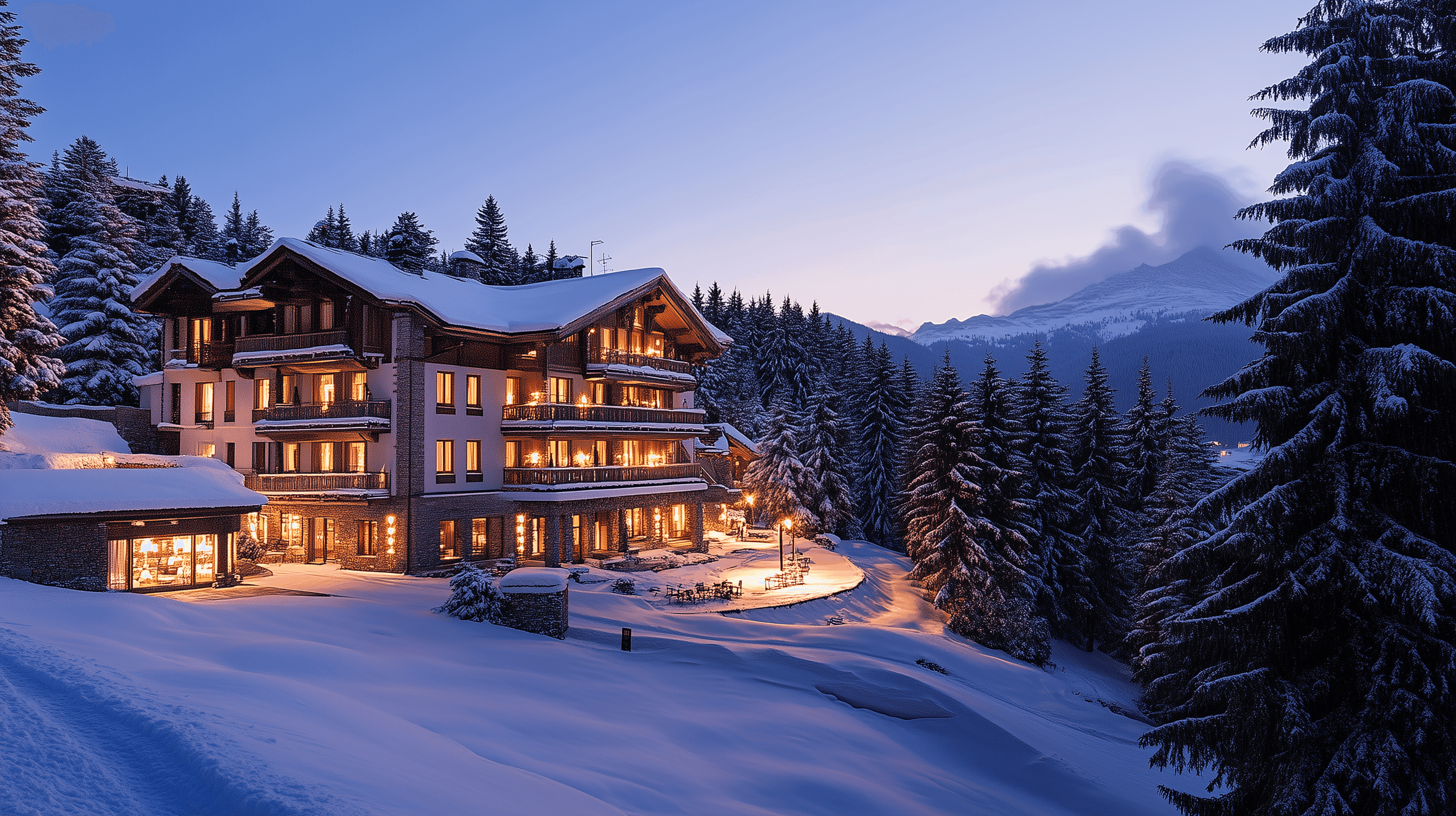 Winterbild des Hotels